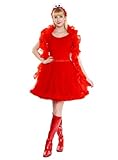 Maskworld Die Sesamstraße – Elmo Tutu Kostüm Set - rot - Petticoat, Stola & Haarreif -...