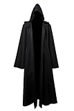 Fuman Jedi Robe Deluxe Cosplay Kostüm Umhang mit Kapuze Schwarz S