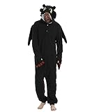 Guturris Unisex Schwarz Drache Onesie Pyjamas Tier Kostüm Schlafanzug Halloween Cosplay Jumpsuit...