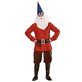 'RED GNOME' (coat, pants, belt with purse, boot covers, hat with ears, eyebrows and beard) - (XL)