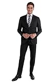 Steffen Klein Herren Anzug Wolle| Business Anzug | schwarz| Regular Fit | Klassischer Stil, Elegant...