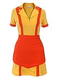 CoolChange Caroline & Max Kostüm für 2 Broke Girls Fans | Diner Uniform mit Schürze | Größe: M