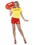 Smiffys Strandkostüm Baywatch, Gelb, mit Oberteil & Shorts