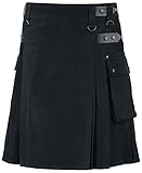 Black Premium by EMP Herren schwarzer Kilt mit aufgesetzter Tasche XXL