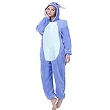 Junyito Tier Onesie kostüm Stitch Pyjama Jumpsuit für Halloween Karneval Damen Herren Erwachsene...