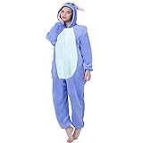 Junyito Tier Onesie kostüm Stitch Pyjama Jumpsuit für Halloween Karneval Damen Herren Erwachsene...