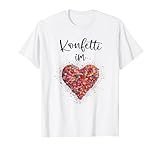 Konfetti im Herzen - Kölle Alaaf Rot Weiß Karneval Fashing T-Shirt