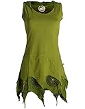 Vishes - Alternative Bekleidung - Zipfelige Elfentunika - im Lagenlook mit Blumen Bedruckt...