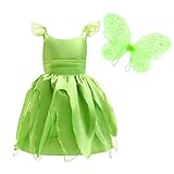 Lito Angels Tinkerbell Kostüm Grüne Fee Kleid Verkleidung mit Schmetterling Flügel für Mädchen...