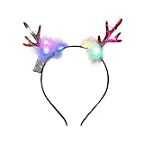 Weihnachten Stirnband, Blume Geweih Stirnband Elch Hirsch Tier Hörner Headwear Haarteil...