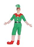 Rubies Elfen-Man-Kostüm für Herren, Pullover mit Hose, Gürtel, Stiefelstulpen und Mütze, Elfen,...