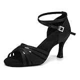 YCALCP Tanzschuhe Damen Latein Satin Professionelle Salsa Bachata Ballsaal Standard Tanzschuhe...