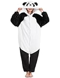 Panda Onesie Damen Einteiliger Schlafanzug Lang Winter Tierkostüm Erwachsene Plüschkostüme...