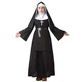 GRACEART Nonne Kostüm Nonne Outfit für Halloween Cosplay (Schwarz, S)