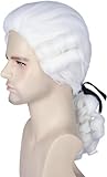 LeMarnia Herren Weiß Richter Perücke Colonial Curly Perücke Halloween Cosplay Kostüm Perücke