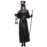 EraSpooky Pest Doktor Kostüm für Erwachsene für Halloween, Karneval, Damen Mottoparty Kleidung