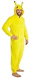 Pokemon Jumpsuit Herren, Pikachu Onesie Herren Halloween Kostüm, Fleece Onesie Damen und Overall...