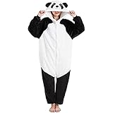 LATH.PIN Pyjamas Jumpsuit Panda Unisex Erwachsene Tier Onesie Cosplay Halloween Karneval Kostüme...