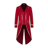FJKVKDT Mittelalterliche Männer Vintage Jacke Retro Gothic Viktorianische Mantel Silvesterparty...