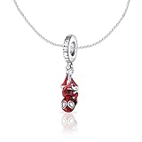 ANGYAOZ Red Charm Anhänger, Charms Anhänger Silber für Armbänder, Silber Personalisierte Kette,...