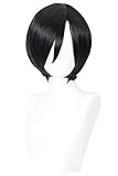 Agfosa Ada Wong Cosplay Perücke RE4 remake Wig Damen Kurz Perücke Schwarz für Halloween
