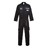 Portwest Portwest Texo Kontrast Overall, Größe: L, Farbe: Schwarz, TX15BKRL