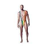 Mankini Herren Badeanzug Sexy Party Kostüm Junggesellenabschied Bikini für Männer »Regenbogen«...