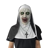 thematys THE NUN Maske – Gruselige Nonne Vollkopfmaske aus Latex, Perfekt für Halloween,...