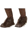 Smiffys Bestien/ Krampus-Dämon Huf-Schuhabdeckungen, Braun, Latex, mit Fell Halloween