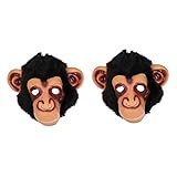 ABOOFAN Affenmasken 2 Stück Halloween-Orang-Utan-Kostüm Schimpansen-Mundmasken Gesicht Mit Vollem...