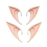 MAKFORT 2 Paar Elfenohren Spitzohren Latex Ohren für Erwachsene Cosplay Halloween Karneval Fasching