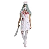 Halloween Kostüm Damen, Zombie Krankenschwester Kostüm Damen, Halloween Krankenschwester Kostüm...