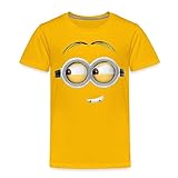 Spreadshirt Minions Dave Gesicht Kostüm Kinder Premium T-Shirt, 122/128 (6 Jahre), Sonnengelb