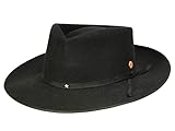 Mayser UDO Fedora Musikerhut aus Haarfilz - Schwarz-Schwarz (8001-8001) - 61,5 cm (61)