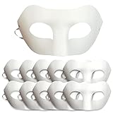 Feeziloe 10 Stück DIY weiße Papiermasken Zorro Blanko-Maske, handbemalte Maske für...