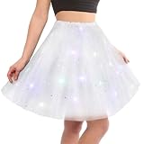 AYBUY Tutu Rock LED, Tüllrock Damen LED Tütü, Erwachsen Teenager Tutu Party für Fasching...
