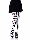 LEG AVENUE 7720 - Harlequin Pantyhose, Einheitsgröße (EUR 36-40), Schwarz-Weiss