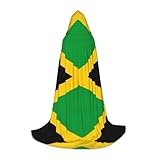 PHAYAH Jamaika-Flaggenmuster, Halloween, Erwachsenen-Bademantel, Umhang mit Kapuze, für Damen,...