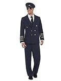 Smiffys Piloten-Kostüm, Marineblau, mit Jacke, Hose und Mütze