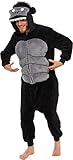 Funziez! Gorilla-Kostüm für Erwachsene, Plüsch, einteilig, Tier, Schwarz, XXL