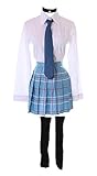 MN-227 Schuluniform Blau weiß 5-Teile Cosplay Kostüm für Marin Kitagawa More Than a Doll (L)