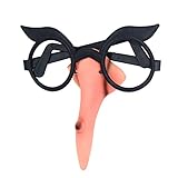 Halloween-hexe-brille Nasenanzug Linsenlose Brille Mit Einer Langen Warzen-hexennase...