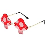 Hifot Rahmenlos Sonnenbrille für Damen, Pilze Form Partybrillen für Fasching Foto Requisiten...