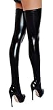 etrado fashion Halterlose Overknee Strümpfe in Wetlook Optik – Größe S-M