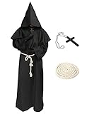LATH.PIN Mönch Robe Prister Gewand - Mönchskutte Mittelalter Hooded Renaissance Priester Robe...