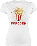 Shirt Damen - Karneval & Fasching - Popcorn Fan Popcornverkleidung Filmliebhaber Pop-Corn - M -...