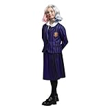 Chaks Wednesday Kostüm Enid für Kinder | Schuluniform Schwarz Lila - Addams Family 164