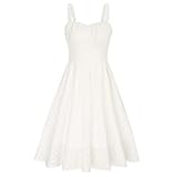 Belle Poque 1950s Vinatge Kleid für Frauen Elegantes Ärmelloses Besticktes Baumwollkleid Plus Size...