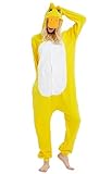 SIYUE Relaxo Onesie Kostüm Gelb Ente Pyjama Erwachsene Relax Kostuem Damen Fasching Halloween...