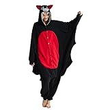 Dodheah Fledermaus Onesie Erwachsene Halloween Pyjamas Schwarz Tier Cosplay Kostüm Schlafanzug...